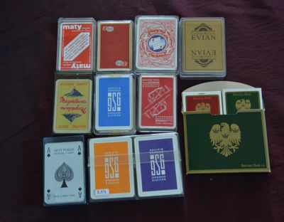 Lot de six jeux de 52/52, Réclame ou Publicitaire, boite cri…