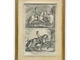 an image of a drawing of a man on a horse and a man on a horse