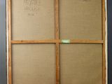 an image of a painting on a easel with a piece of cardboard on it