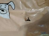 a dog sticker on a piece of paper