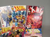a lot of comic books that are sitting on a table