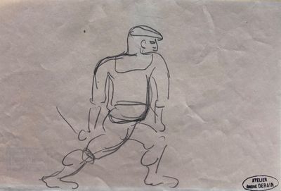 dessin représentant un homme en tenue de baseball tenant une batte de baseball