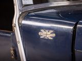 a close up of a car with a british flag on it