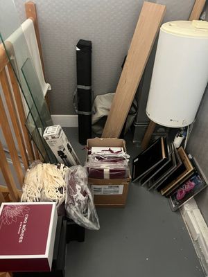 a room with a lot of items on the floor
