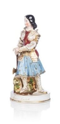a figurine of a woman with a dog