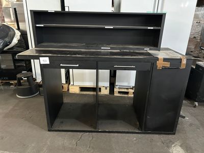 meuble console, dimensions L 202x73x162 cm, en l'état, porte…