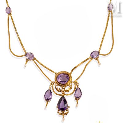 Collier or et améthystes Collier girandole en or jaune 18k (…