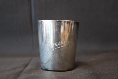 Timbale CHRISTOFLE gravé Janine, Théière et sucrier vintage,…