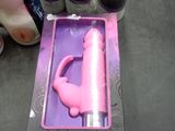 a pink bullet bunny in a package on a table