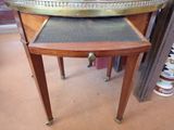 a small table with a tray on top of it