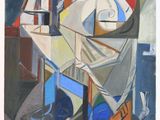an image of a painting of a boat and a vase on a table