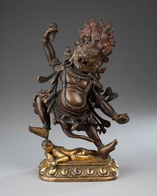 an image of a bronze statue of a man on a horse