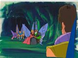 animation : cellule d'animation représentant un groupe de fées dans une forêt