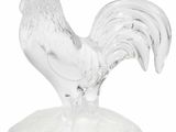 figurine en cristal représentant un coq posé sur un socle