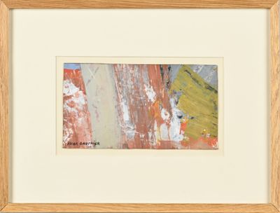 reproduction encadrée d'un tableau représentant un paysage avec une montagne en arrière-plan