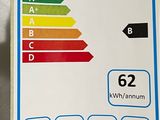 a picture of an energy label on a refrigerator door