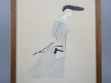 an image of a drawing of a woman in a white dress