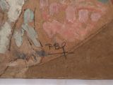 an image of a close up of a piece of paper with a painting on it