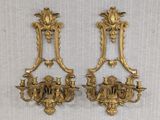 pair of antique wall sconces in the style of louis xv