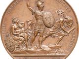 an image of a bronze medal with a roman soldier on it