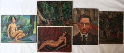 quatre tableaux représentant un homme et une femme sur un lit