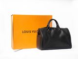 louis vuitton black leather handbag with box