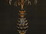 an image of a table lamp with a gold shade on it