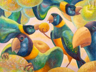 L.I ZHURAVLEVA (1947) Travail Huile sur toile Signé en bas à…