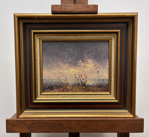 Jean Claude RESCHE (XXème) : « Crépuscule ». Huile sur toile enca...