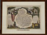 an old map of the state of kentucky in a wooden frame