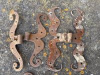 Lot de trois paires de pentures gonds à moustache en fer for… (photo 3)