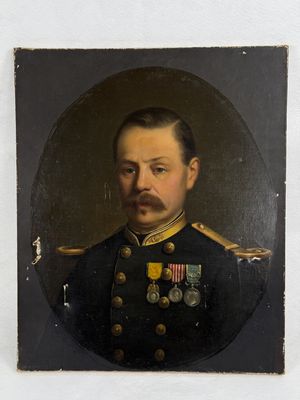 portrait of a man in a military uniform with medals on his chest