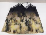 tie dye dress with black and yellow print