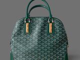 the goyard handbag in green and white