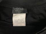 a close up of a label on a black jacket