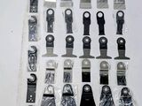 a lot of different types of saw blades on the table