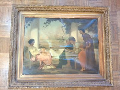 a picture of a painting on the wall of a room