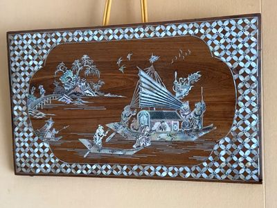 Ancien panneau chinois marqueté de nacre, 25.