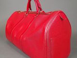 louis vuitton red epi leather travel bag