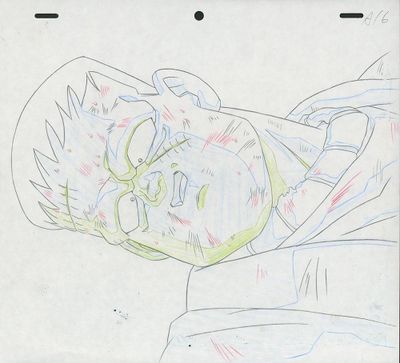 dessin représentant un homme allongé, la tête entre les mains