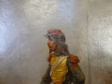 un tableau représentant un homme en uniforme militaire tenant un fusil