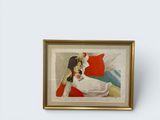 an image of a painting of a woman laying down on a couch