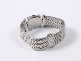 an image of a silver bracelet with a metal clasp on a white background