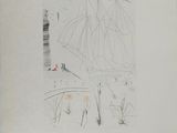 a drawing of a boat in the water on a sheet of paper