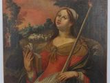 une image représentant un tableau où l'on voit une femme tenant un bâton