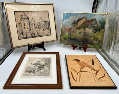 14 / F8 / Lot de 4 pièces encadrées.