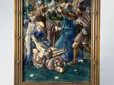 une image représentant un tableau montrant un groupe de personnes dans un champ