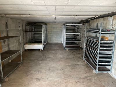 a room with a lot of racks and shelves