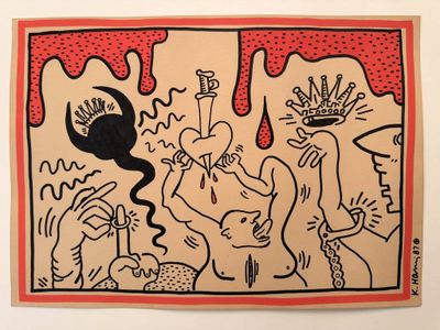 an image of a drawing of a group of people in a room