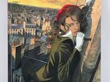 the cover of the book le vol du corbeau, with a painting of a woman in a red